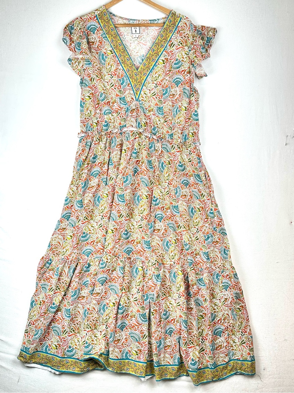 Lea Floral Flutter Sleeve Tiered Maxi Dress Boho